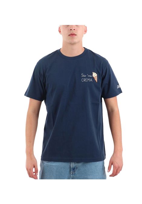 T-shirt MC2 Saint Barth uomo PORTOFINO01231H Blu stampa sul fronte logo cotone MC2 SAINT BARTH | T-shirt | PORTOFINO01231H61